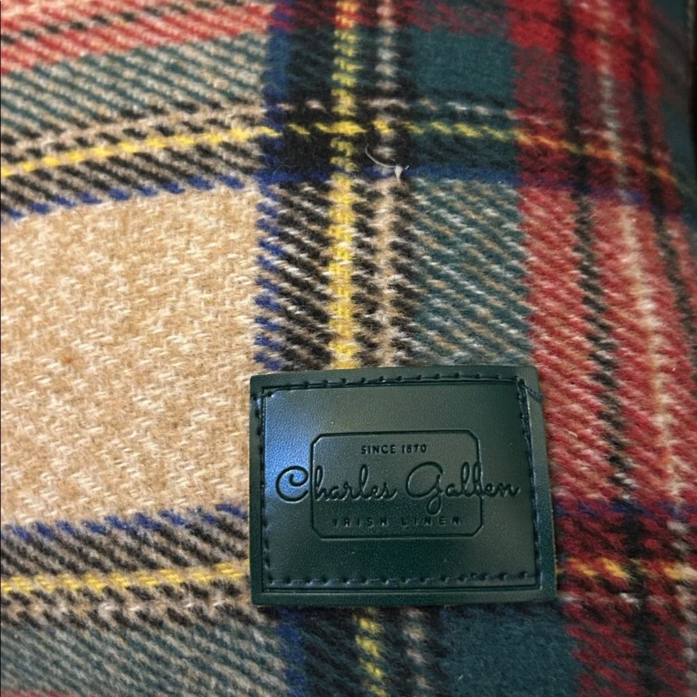 Classic Charles Gallen European Harvest Tartan Plaid Throw Pillows Duck Feather